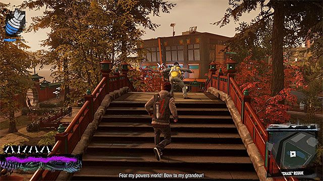 Reggie w trakcie pościgu troszkę za bardzo wczuje się w swoją rolę... - 10 - Reggie takes Flight - Opis przejścia - inFamous: Second Son - poradnik, opis przejścia, miasto