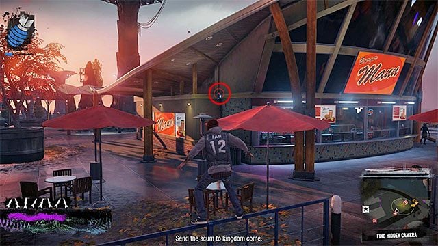 3) Ukryta kamera (Hidden Camera) - Poszukiwana kamera znajduje się w pokazanym na powyższym screenie miejscu - Uptown - Trudniejsze aktywności - Miasto - inFamous: Second Son - poradnik, opis przejścia, miasto