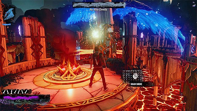 Do atakowania anioła możesz wykorzystywać zarówno moce powiązane z dymem (Smoke) jak i z kategorią Neon - Anioł (He Who Dwells) - Pojedynki z bossami - inFamous: Second Son - poradnik, opis przejścia, miasto