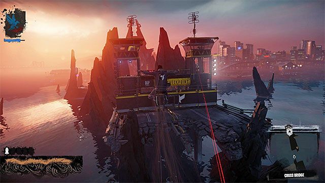 Możesz zaatakować żołnierzy z odległości lub zająć się nimi po dotarciu do nowej części mostu - 8 - The Test - Opis przejścia - inFamous: Second Son - poradnik, opis przejścia, miasto