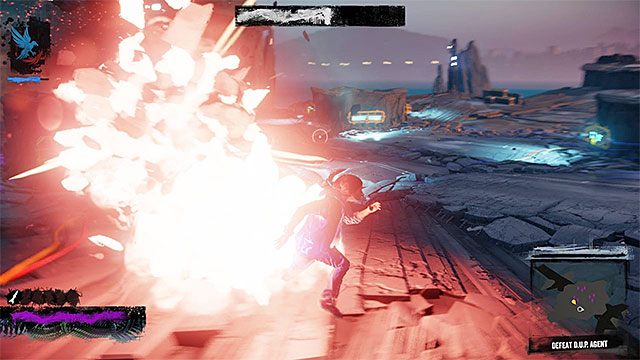 Ataki w zwarciu w wykonaniu bossa są bardzo silne - D.U.P. Agent - Pojedynki z bossami - inFamous: Second Son - poradnik, opis przejścia, miasto
