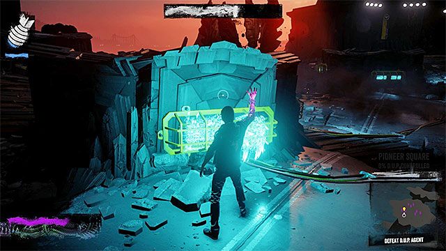 Nie wysysaj energii z lamp jeżeli znajdujesz się w zasięgu rażenia bossa - D.U.P. Agent - Pojedynki z bossami - inFamous: Second Son - poradnik, opis przejścia, miasto