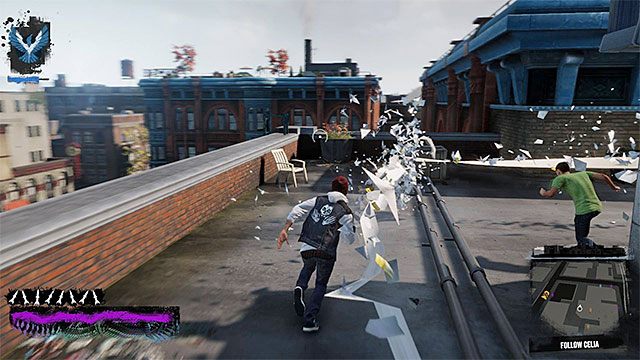 W trakcie podążania za Celią wykorzystuj papierowe ślady do poprawnej nawigacji - Rozdział 3, część 1 - czynności do wykonania w grze - Tajemnice inFamous (inFamous Paper Trail) - inFamous: Second Son - poradnik, opis przejścia, miasto