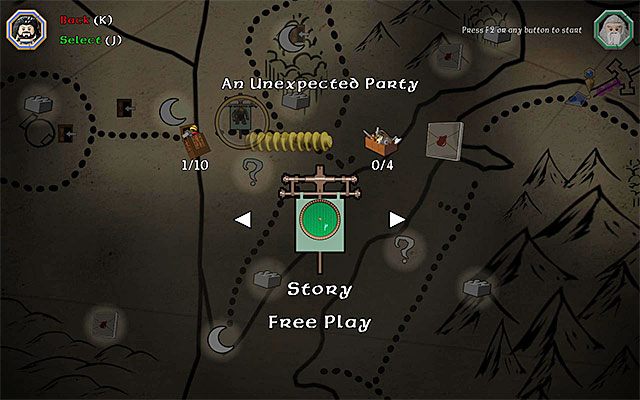 Możesz wybrać opcję powtórzenia etapu z dowolnego miejsca w świecie gry - Wprowadzenie | Główne etapy - Sekrety w LEGO The Hobbit - LEGO The Hobbit - poradnik do gry
