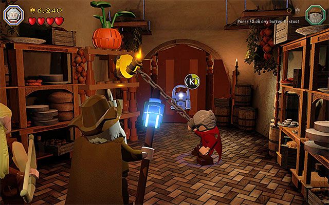 Interaktywny zaczep jest w bocznym składziku - Etap 2 (An Unexpected Party) | Główne etapy - Sekrety w LEGO The Hobbit - LEGO The Hobbit - poradnik do gry