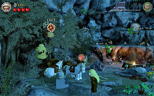Używaj procy na lewej tarczy - Etap 3 (Azog the Defiler) | Główne etapy - Sekrety w LEGO The Hobbit - LEGO The Hobbit - poradnik do gry