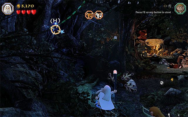Gra podczas zaliczania czwartego etapu w trybie fabularnym nie dała możliwości zbadania domu na drzewie - Etap 4 (Roast Mutton) | Główne etapy - Sekrety w LEGO The Hobbit - LEGO The Hobbit - poradnik do gry
