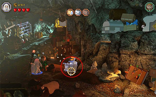 Obiekt, na którym należy użyć laski Sarumana - Etap 5 (The Troll Hoard) | Główne etapy - Sekrety - LEGO The Hobbit - poradnik do gry