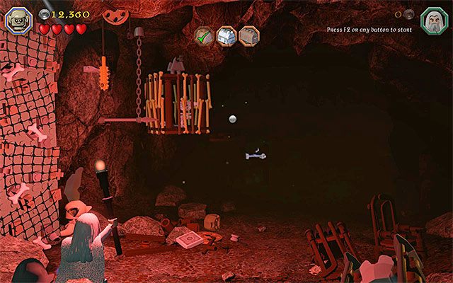 Wymagania: laska (dowolny czarodziej), umiejętność chodzenia po ścianach (np - Etap 5 (The Troll Hoard) | Główne etapy - Sekrety - LEGO The Hobbit - poradnik do gry