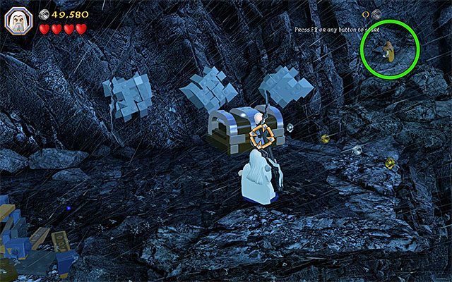Wyceluj z laski Sarumana w kłódkę na skrzyni - Etap 6 (Over Hill and Under Hill) | Główne etapy - Sekrety w LEGO The Hobbit - LEGO The Hobbit - poradnik do gry