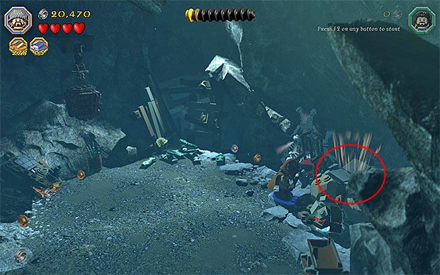 Wymagania: topór (dowolny krasnolud) - Etap 7 (Goblin-town) | Główne etapy - Sekrety w LEGO The Hobbit - LEGO The Hobbit - poradnik do gry
