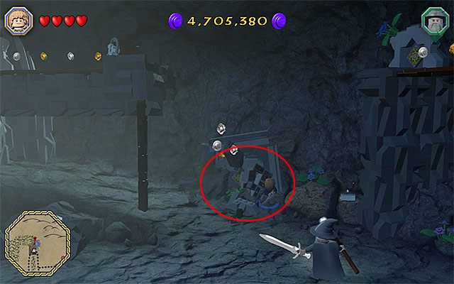 Zlokalizuj teraz oznaczone na powyższym obrazku skały - Odnajdywanie schematów (1-8) | Śródziemie - Schematy w LEGO The Hobbit - LEGO The Hobbit - poradnik do gry