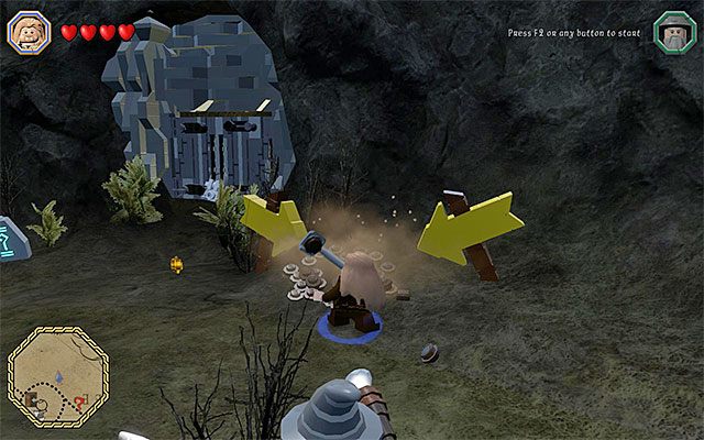 Musisz użyć łopaty żeby wykopać z ziemi klucz - Odnajdywanie schematów (1-8) | Śródziemie - Schematy w LEGO The Hobbit - LEGO The Hobbit - poradnik do gry