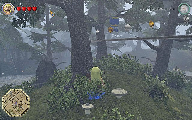 Miejsce doskoczenia do pierwszej liny - Odnajdywanie mithrilowych klocków (1-15) | Śródziemie - Mithrilowe klocki LEGO - LEGO The Hobbit - poradnik do gry