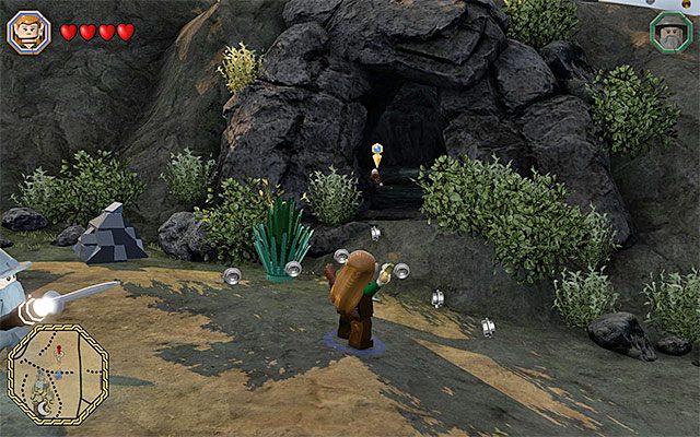 Wejście do jaskini jest dość dobrze ukryte - Białe pytajniki - opisy przejścia zadań (21-40) | Śródziemie - Zadania poboczne - LEGO The Hobbit - poradnik do gry