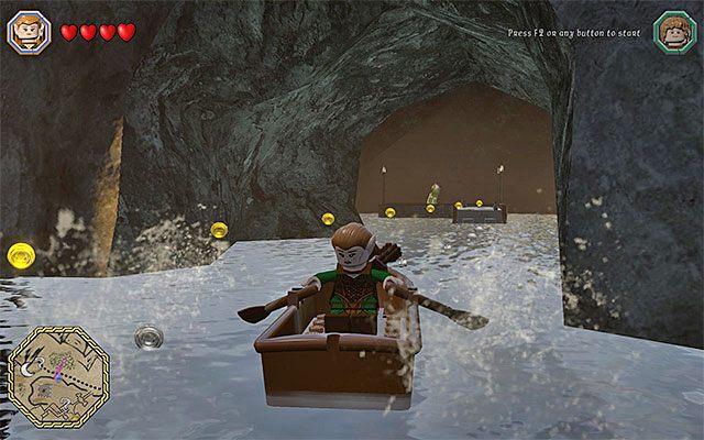 Do miejsca pobytu elfa musisz dopłynąć łódką - Białe pytajniki - opisy przejścia zadań (21-40) | Śródziemie - Zadania poboczne - LEGO The Hobbit - poradnik do gry