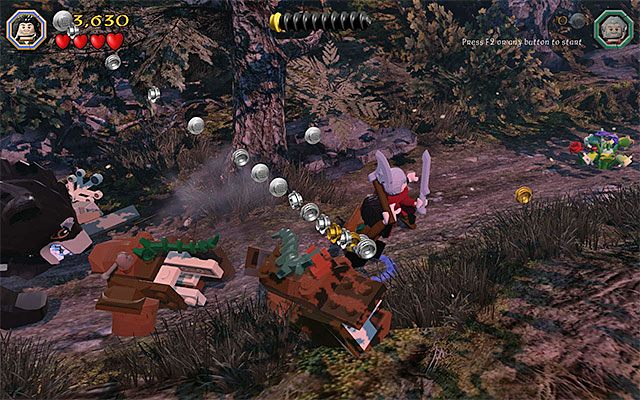 W trakcie ucieczki przed niedźwiedziem zbieraj monety i minizestawy - Etap 9 (Queer Lodgings) - Atak niedźwiedzia | Opis przejścia LEGO The Hobbit - LEGO The Hobbit - poradnik do gry