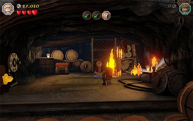 Użyj we właściwym miejscu pochodni - Etap 11 (Barrels Out of Bond) - Piwnica | Opis przejścia LEGO The Hobbit - LEGO The Hobbit - poradnik do gry