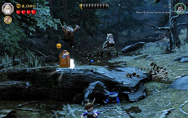 Rozglądaj się za minizestawem w trakcie rozgrywania sceny ucieczki - Etap 8 (Out of the Frying Pan...) | Główne etapy - Sekrety w LEGO The Hobbit - LEGO The Hobbit - poradnik do gry