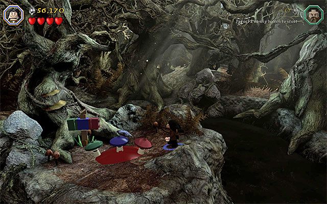 Zdecyduj się na kolejny skok i wyląduj na półce z trzema grzybami - Etap 10 (Flies and Spiders) | Główne etapy - Sekrety w LEGO The Hobbit - LEGO The Hobbit - poradnik do gry