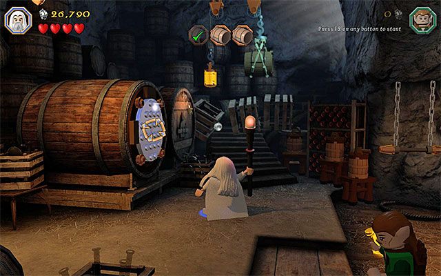 Namierz beczkę i odpal magiczny pocisk - Etap 11 (Barrels Out of Bond) | Główne etapy - Sekrety w LEGO The Hobbit - LEGO The Hobbit - poradnik do gry