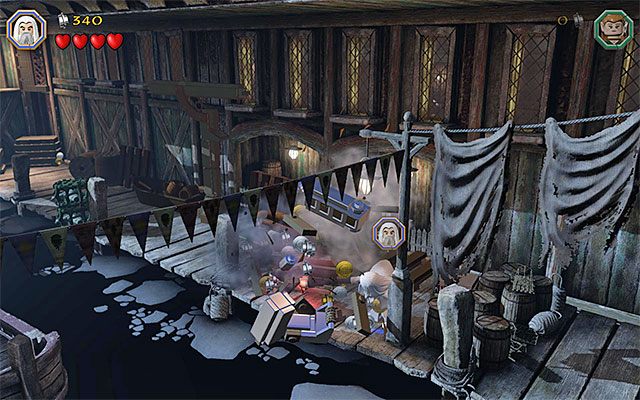 Użyj w odpowiednim miejscu laski Sarumana - Etap 12 (A Warm Welcome) | Główne etapy - Sekrety w LEGO The Hobbit - LEGO The Hobbit - poradnik do gry