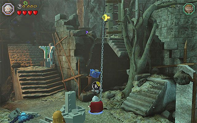 Użyj cepa na prawym zaczepie - Etap 14 (The Necromancer) | Główne etapy - Sekrety w LEGO The Hobbit - LEGO The Hobbit - poradnik do gry