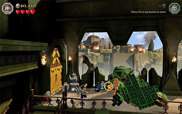 Musisz namierzyć powalony słup - Etap 1 (Greatest Kingdom in Middle-Earth) - Atak Smauga | Opis przejścia - LEGO The Hobbit - poradnik do gry