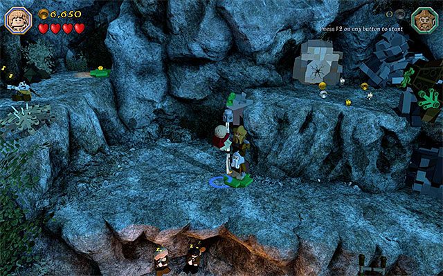 Utwórz wieżę z Noriego i Óina i dopiero wtedy wdrap się na te postacie grając Bilbo - Etap 3 (Azog the Defiler) - Obozowisko | Opis przejścia LEGO The Hobbit - LEGO The Hobbit - poradnik do gry