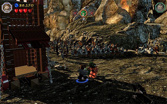 Eliminuj łuczników w walce wręcz i nie pozwalaj im na stosowanie ataków dystansowych - Etap 3 (Azog the Defiler) - Bitwa z orkami | Opis przejścia LEGO The Hobbit - LEGO The Hobbit - poradnik do gry