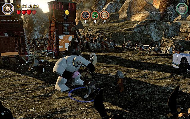 Połącz siły w bezpiecznym miejscu i zajmij się pokonaniem dużego arka - Etap 3 (Azog the Defiler) - Bitwa z orkami | Opis przejścia LEGO The Hobbit - LEGO The Hobbit - poradnik do gry