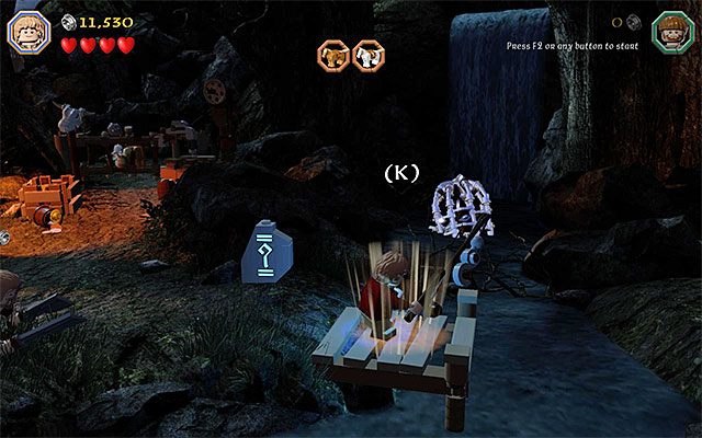 Miejsce rozpoczęcia mini-gry wędkarskiej - Etap 4 (Roast Mutton) - Oswobodzenie koni | Opis przejścia LEGO The Hobbit - LEGO The Hobbit - poradnik do gry