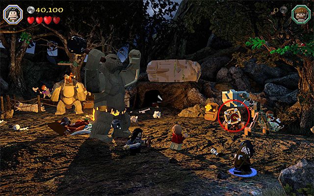 Zainteresuj się prawą częścią obozowiska - Etap 4 (Roast Mutton) - Bitwa z trollami | Opis przejścia LEGO The Hobbit - LEGO The Hobbit - poradnik do gry