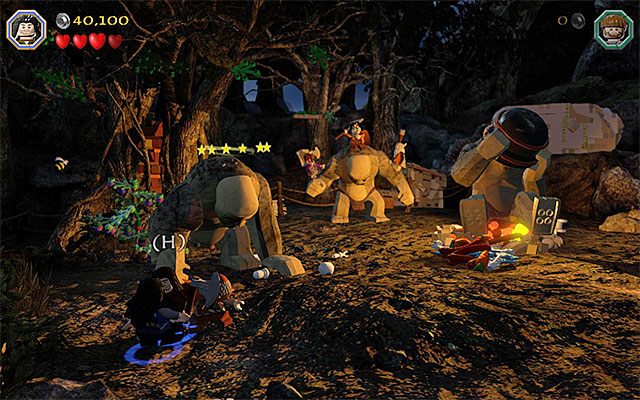 Ogłusz drugiego trolla dzięki akcji zespołowej - Etap 4 (Roast Mutton) - Bitwa z trollami | Opis przejścia LEGO The Hobbit - LEGO The Hobbit - poradnik do gry