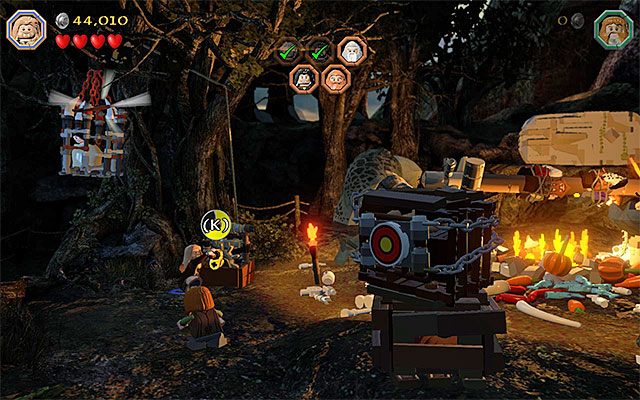 Użyj pokrętła żeby zniszczyć klatkę z więźniem - Etap 4 (Roast Mutton) - Uratowanie sojuszników | Opis przejścia LEGO The Hobbit - LEGO The Hobbit - poradnik do gry