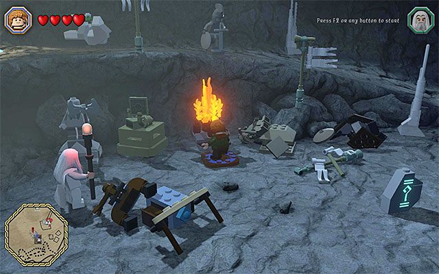 Miejsce rozpalenia trzeciego ogniska - Białe pytajniki - opisy przejścia zadań (81-100) | Śródziemie - Zadania poboczne - LEGO The Hobbit - poradnik do gry