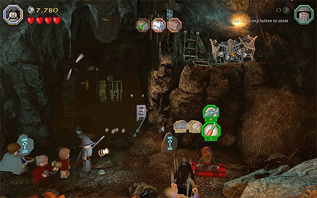 Musisz nakarmić Bombura - Etap 5 (The Troll Hoard) - Zbadanie jaskini | Opis przejścia LEGO The Hobbit - LEGO The Hobbit - poradnik do gry