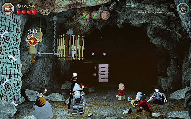 Trafiaj kulkami w tarczę - Etap 5 (The Troll Hoard) - Zbadanie jaskini | Opis przejścia LEGO The Hobbit - LEGO The Hobbit - poradnik do gry