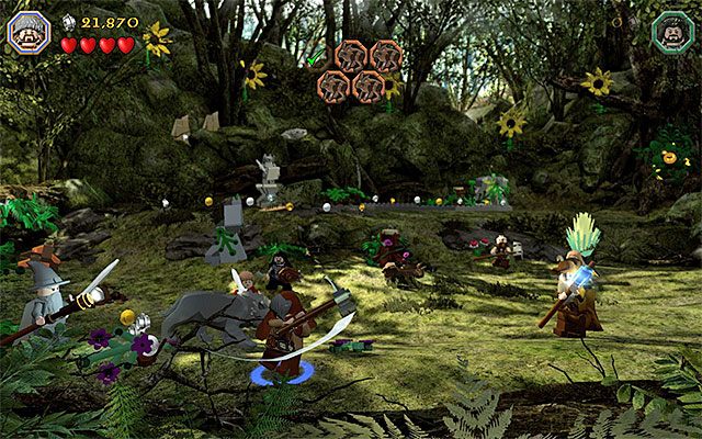 Pojedyncze trafienie odpędzi danego warga - Etap 5 (The Troll Hoard) - Uratowanie królików z Rhosgobel | Opis przejścia - LEGO The Hobbit - poradnik do gry