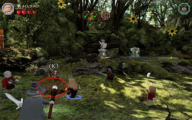 Musisz wykopać z ziemi trzeciego królika - Etap 5 (The Troll Hoard) - Uratowanie królików z Rhosgobel | Opis przejścia - LEGO The Hobbit - poradnik do gry
