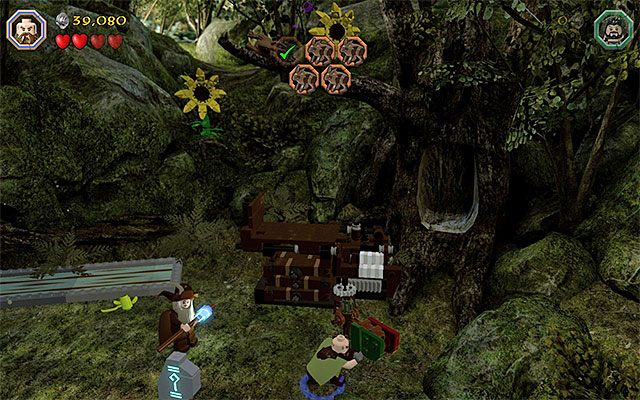 Skorzystaj z obrotowego mechanizmu - Etap 5 (The Troll Hoard) - Uratowanie królików z Rhosgobel | Opis przejścia - LEGO The Hobbit - poradnik do gry