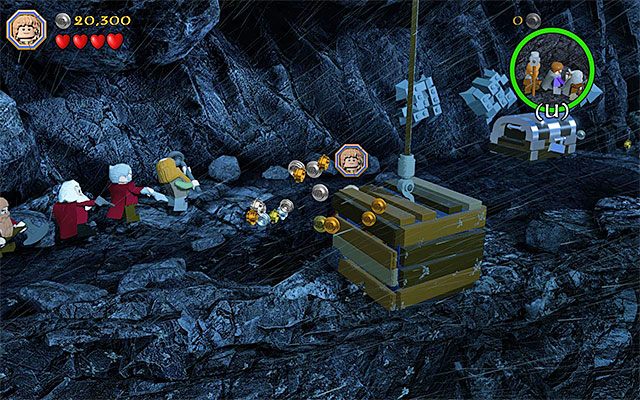 Zbuduj skrzynię, która zostanie doczepiona do reszty konstrukcji - Etap 6 (Over Hill and Under Hill) - Przeprawa przez przełęcz | Opis przejścia - LEGO The Hobbit - poradnik do gry