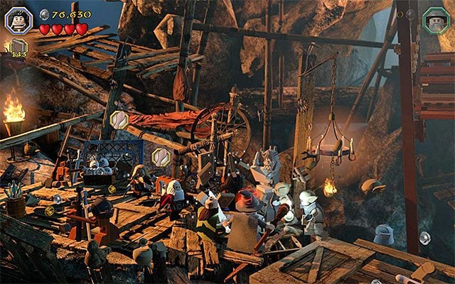 Nowe gobliny regularnie będą przeszkadzały w ucieczce - Etap 7 (Goblin-town) - Ucieczka z Miasta Goblinów | Opis przejścia - LEGO The Hobbit - poradnik do gry