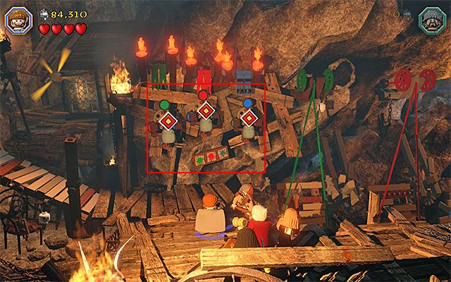 Gra wkrótce zacznie śledzić inną grupę - Etap 7 (Goblin-town) - Ucieczka z Miasta Goblinów | Opis przejścia - LEGO The Hobbit - poradnik do gry