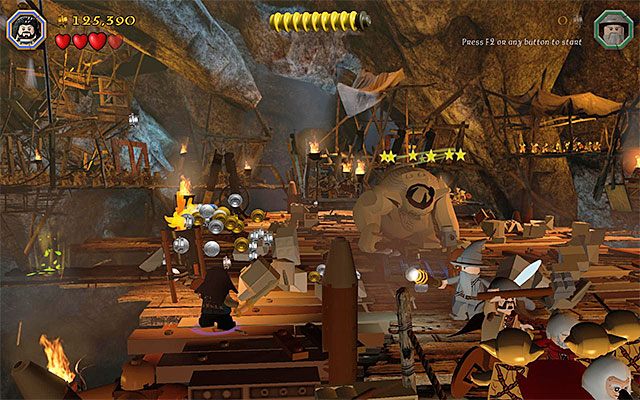 Ogłuszony boss - Etap 7 (Goblin-town) - Drugi pojedynek z Wielkim Goblinem | Opis przejścia - LEGO The Hobbit - poradnik do gry