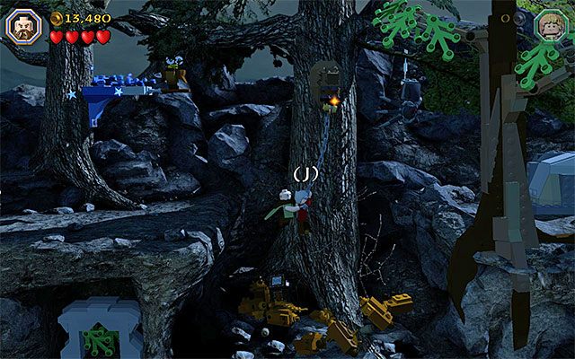 Musisz doskoczyć do bujającego się na łańcuchu Doriego - Etap 8 (Out of the Frying Pan...) - Ucieczka przed orkami | Opis przejścia - LEGO The Hobbit - poradnik do gry