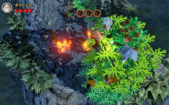 Namierzaj miejsca, w których zatrzymują się wrogie wilki - Etap 8 (Out of the Frying Pan...) - Ucieczka przed orkami | Opis przejścia - LEGO The Hobbit - poradnik do gry