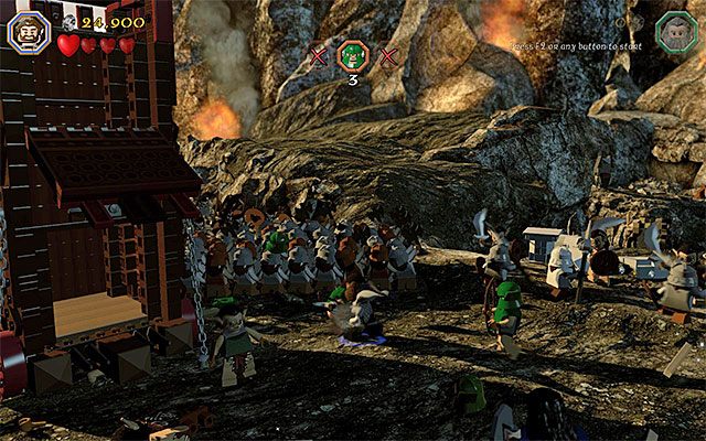 Atakując łuczników staraj się jak najszybciej doprowadzić do walk wręcz - 4. Wrogowie i inne zagrożenia w LEGO The Hobbit - LEGO The Hobbit - poradnik do gry