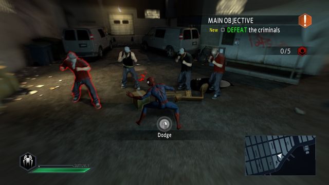 Pasek życia i poziomu znajdziesz w dolnym lewym rogu - On the trail of a killer! | Opis przejścia The Amazing Spider-Man 2 - The Amazing Spider-Man 2 - poradnik do gry