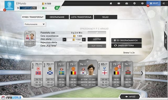 Następnie naszym oczom ukazuje się ekran z wszystkimi znalezionymi przez grę propozycjami - Zarządzanie klubem - FIFA Ultimate Team - FIFA World - poradnik do gry